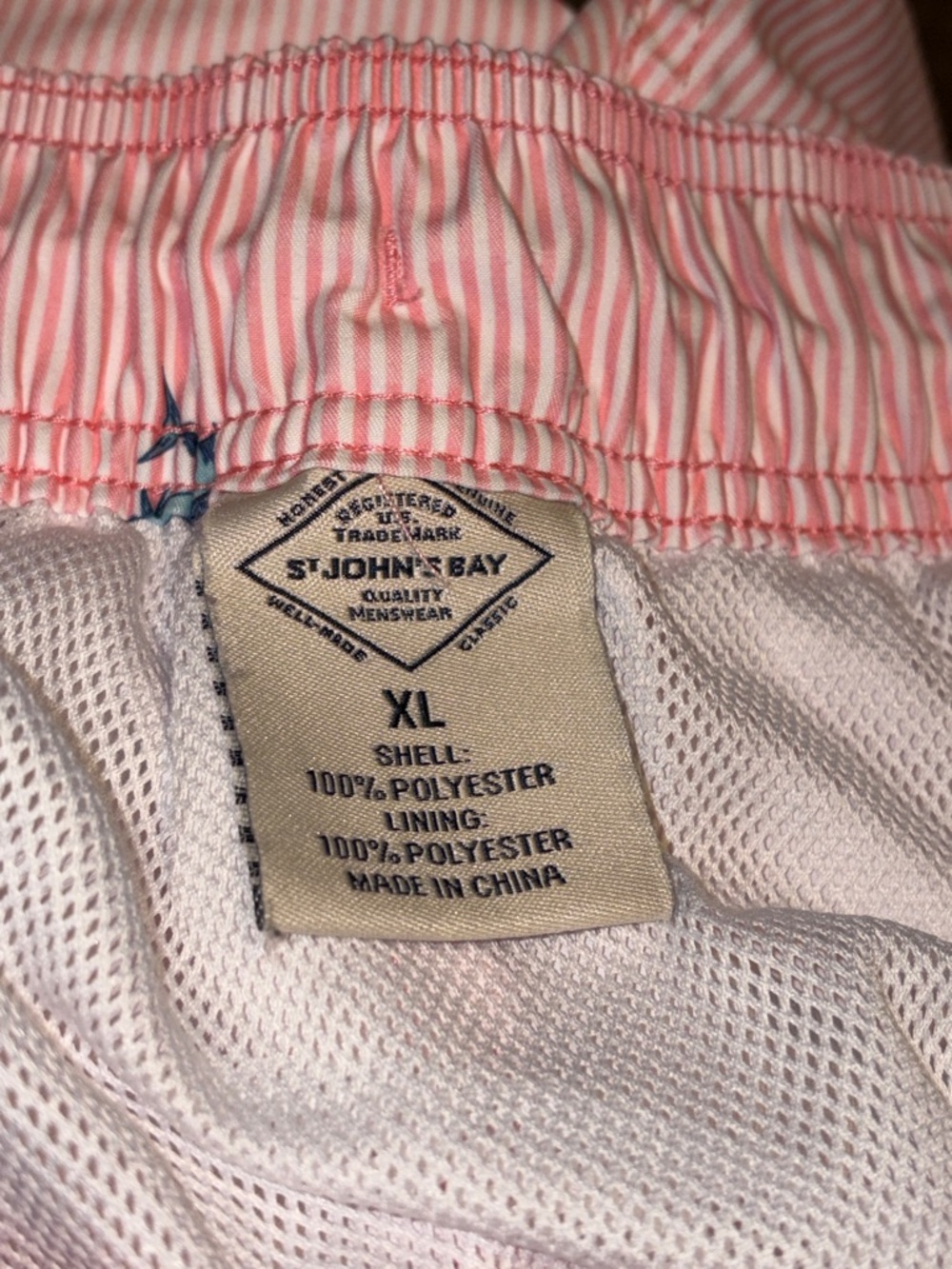 St. John's Bay Pink Striped Hybrid Shorts with Blue SwordFish Print - Picture 6 of 6